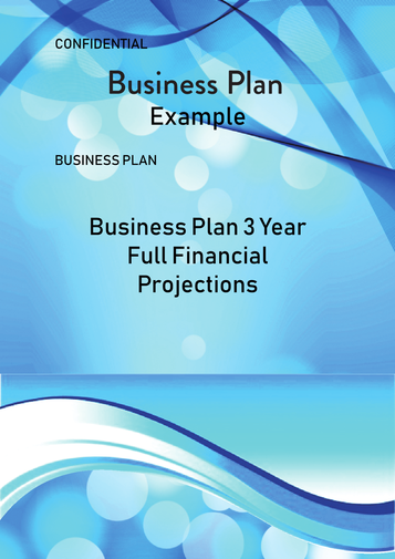3 Year Financial Business Plan Example Cover