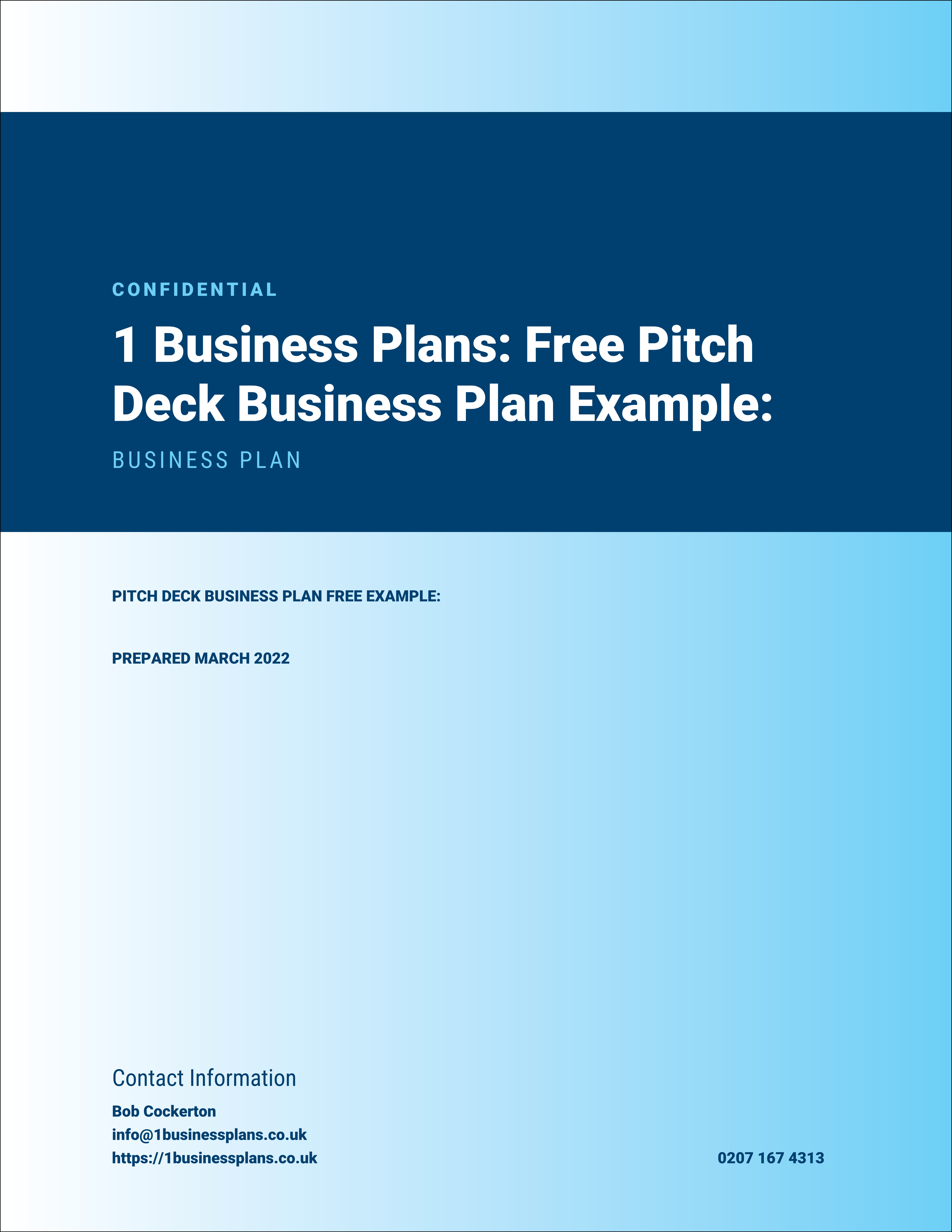 Pitch Deck Free Example Plan