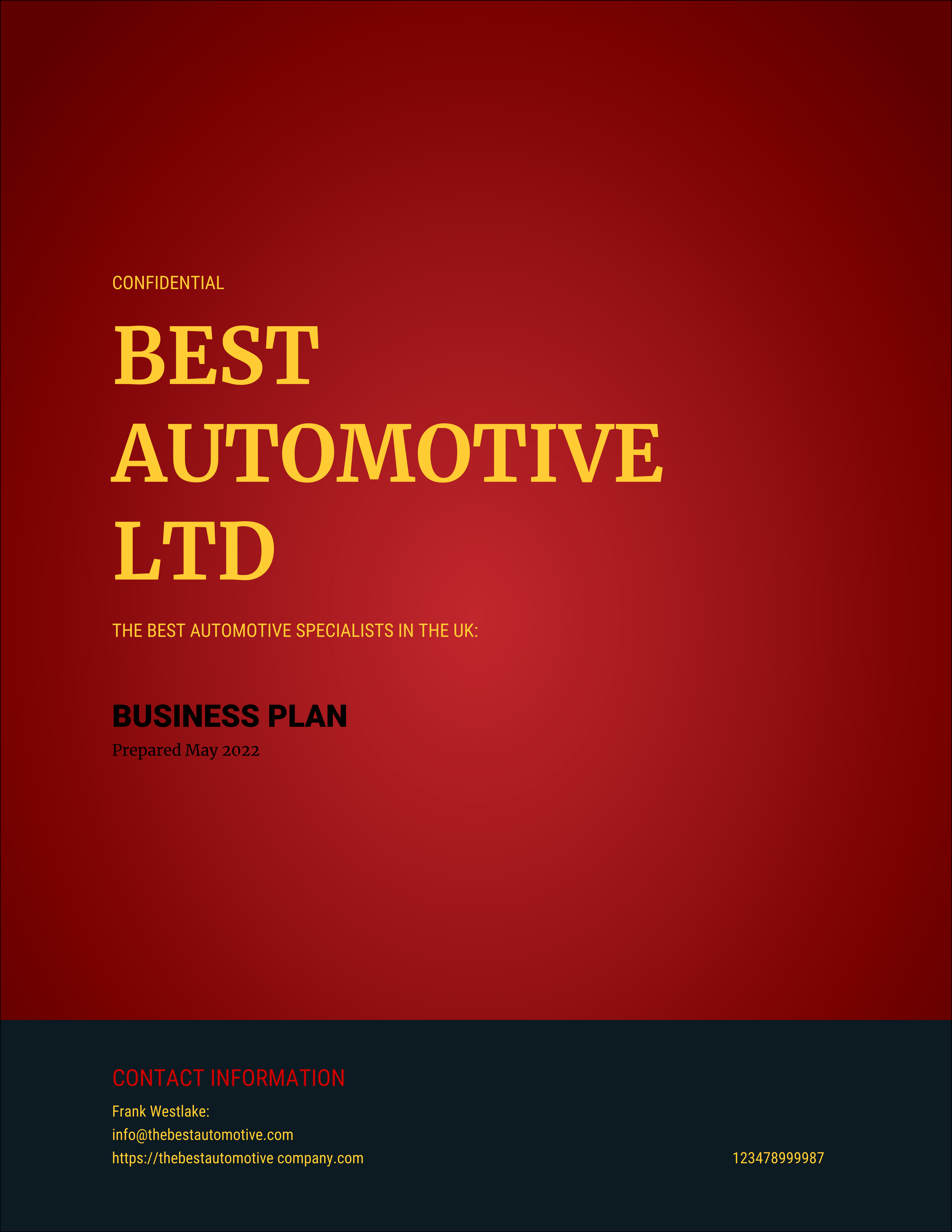 Automotive Franchise Free Business Plan Example